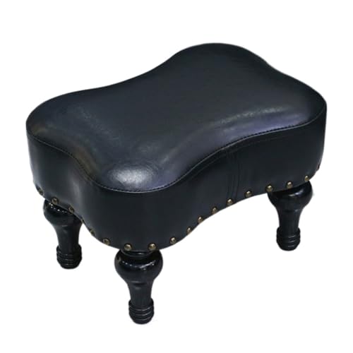 GOOPEEG Fußhocker, Sofa Hocker Fußhocker, Kleine Fußstütze, Niedriger Hocker for Eingangsbereich Und Wohnzimmerdekor Wechselschuhhocker(Black) von GOOPEEG