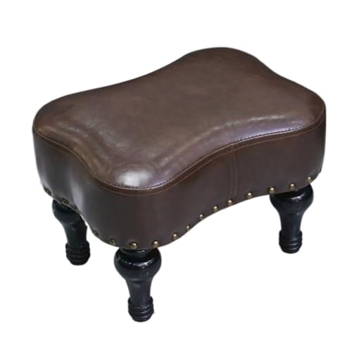GOOPEEG Fußhocker, Sofa Hocker Fußhocker, Kleine Fußstütze, Niedriger Hocker for Eingangsbereich Und Wohnzimmerdekor Wechselschuhhocker(Brown) von GOOPEEG