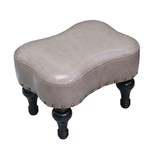 GOOPEEG Fußhocker, Sofa Hocker Fußhocker, Kleine Fußstütze, Niedriger Hocker for Eingangsbereich Und Wohnzimmerdekor Wechselschuhhocker(Gray) von GOOPEEG