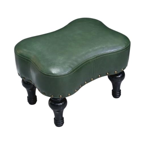 GOOPEEG Fußhocker, Sofa Hocker Fußhocker, Kleine Fußstütze, Niedriger Hocker for Eingangsbereich Und Wohnzimmerdekor Wechselschuhhocker(Grün) von GOOPEEG