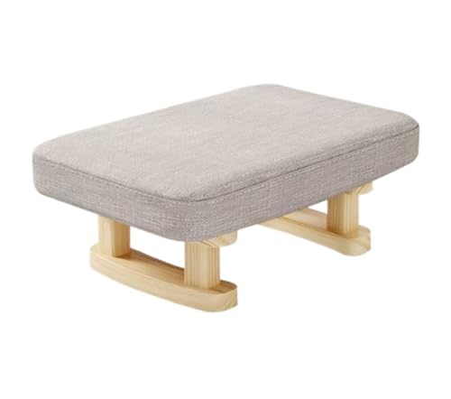 GOOPEEG Fußhocker, Sofa Hocker Fußhocker, Rechteckig, Stoff, Mit Holzbeinen Wechselschuhhocker(Grey) von GOOPEEG