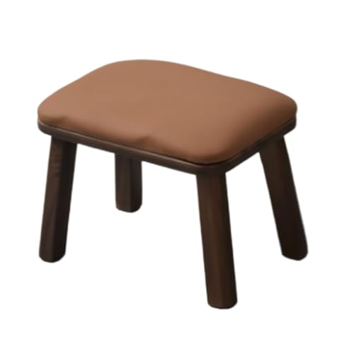GOOPEEG Fußhocker, Sofa Hocker Fußhocker Aus Massivem Holz, Quadratisch, Gepolsterter Stuhl, Schuhwechselbank Wechselschuhhocker von GOOPEEG