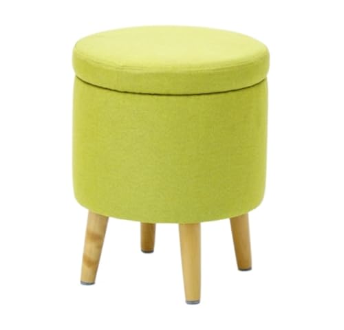 GOOPEEG Fußhocker, Sofa Hocker Fußhocker Mit Abnehmbarer, Gepolsterter Sitzfläche Verstecktem Platz Und Holzbeinen Wechselschuhhocker(Grün) von GOOPEEG