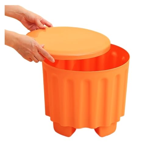 GOOPEEG Fußhocker, Sofa Hocker Fußhocker Mit Stauraum, Fußstütze Aus Kunststoff for Das Wohnzimmer Wechselschuhhocker(Orange) von GOOPEEG