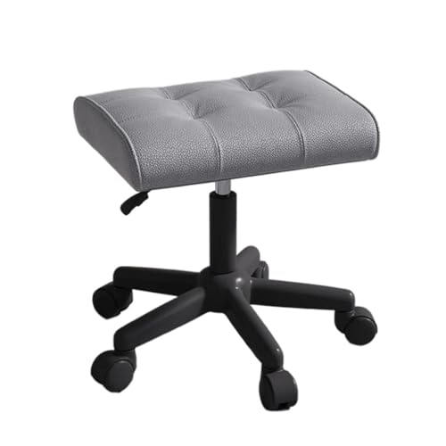 GOOPEEG Fußhocker, Sofa Hocker Höhenverstellbarer Fußhocker, Gepolstertes, Dickes Kissen Aus Leder Wechselschuhhocker(Gray) von GOOPEEG