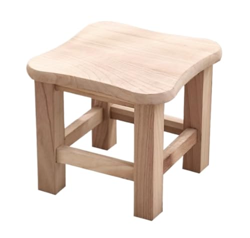 GOOPEEG Fußhocker, Sofa Hocker Holz Tritthocker Pflanze Fußhocker Mit Vier Beinen for Küche Badezimmer Wechselschuhhocker(A) von GOOPEEG