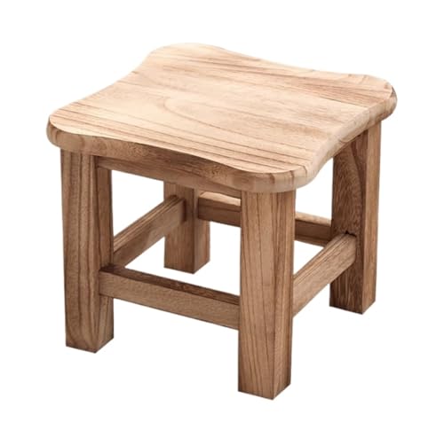 GOOPEEG Fußhocker, Sofa Hocker Holz Tritthocker Pflanze Fußhocker Mit Vier Beinen for Küche Badezimmer Wechselschuhhocker(B) von GOOPEEG