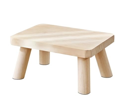 GOOPEEG Fußhocker, Sofa Hocker Holzhocker, Rechteckiger Nachttisch-Tritthocker for Küche Und Badezimmer, Fußstütze Wechselschuhhocker(A) von GOOPEEG