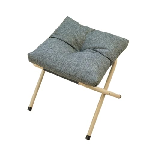 GOOPEEG Fußhocker, Sofa Hocker Klappbarer Fußhocker Mit Dickem Kissen, Multifunktional, Tragbar Wechselschuhhocker(Gray) von GOOPEEG