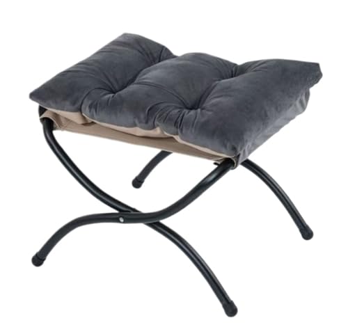 GOOPEEG Fußhocker, Sofa Hocker Klappbarer Fußstützenhocker Accent Padded Sofa Fußhocker for Lazy Chair Wechselschuhhocker(Grey) von GOOPEEG
