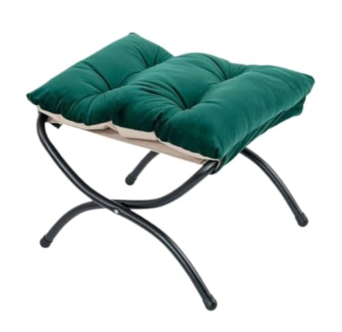 GOOPEEG Fußhocker, Sofa Hocker Klappbarer Fußstützenhocker Accent Padded Sofa Fußhocker for Lazy Chair Wechselschuhhocker(Grün) von GOOPEEG
