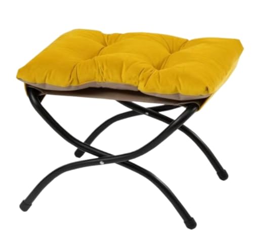 GOOPEEG Fußhocker, Sofa Hocker Klappbarer Fußstützenhocker Accent Padded Sofa Fußhocker for Lazy Chair Wechselschuhhocker(Yellow) von GOOPEEG