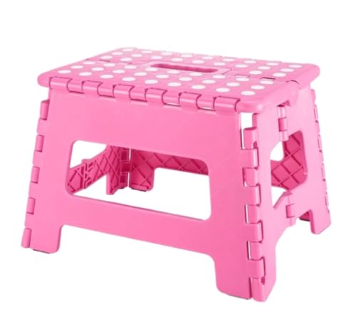 GOOPEEG Fußhocker, Sofa Hocker Klappbarer Tritthocker, Kompakter Fußhocker for Küche Und Badezimmer Wechselschuhhocker(Pink) von GOOPEEG