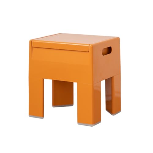 GOOPEEG Fußhocker, Sofa Hocker Moderner Minimalistischer Fußhocker Mit Aufbewahrung, Multifunktional, Abnehmbar Wechselschuhhocker(Orange) von GOOPEEG