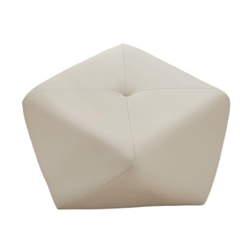 GOOPEEG Fußhocker, Sofa Hocker Moderner Niedriger Achteckiger Hocker, Fußhocker Aus Leder for Das Wohnzimmer Wechselschuhhocker(Beige) von GOOPEEG