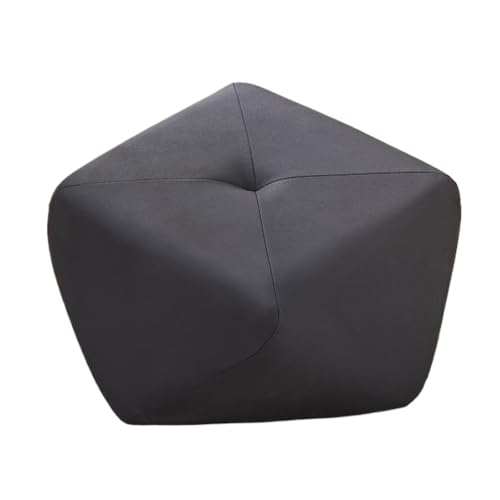 GOOPEEG Fußhocker, Sofa Hocker Moderner Niedriger Achteckiger Hocker, Fußhocker Aus Leder for Das Wohnzimmer Wechselschuhhocker(Black) von GOOPEEG