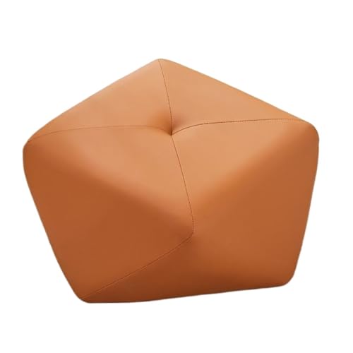 GOOPEEG Fußhocker, Sofa Hocker Moderner Niedriger Achteckiger Hocker, Fußhocker Aus Leder for Das Wohnzimmer Wechselschuhhocker(Orange) von GOOPEEG
