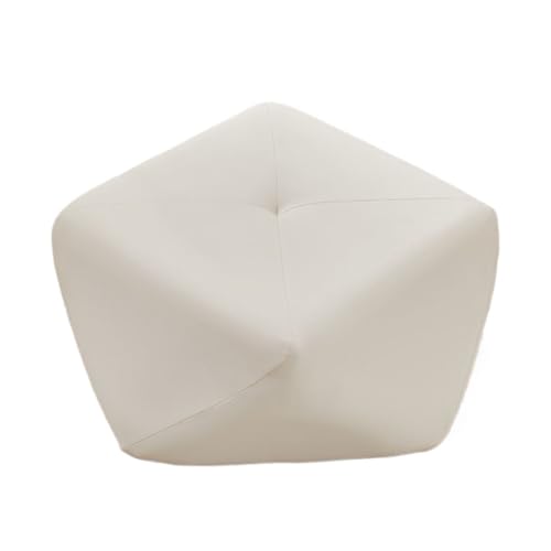GOOPEEG Fußhocker, Sofa Hocker Moderner Niedriger Achteckiger Hocker, Fußhocker Aus Leder for Das Wohnzimmer Wechselschuhhocker(White) von GOOPEEG