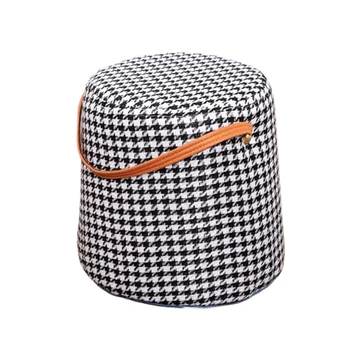 GOOPEEG Fußhocker, Sofa Hocker Moderner Zylindrischer Fußhocker Mit Griff, Fußstütze Aus Kunstleder Wechselschuhhocker(Multi-Colored) von GOOPEEG