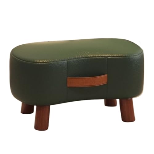 GOOPEEG Fußhocker, Sofa Hocker Multifunktionaler Niedriger Fußhocker Mit Tragbarem Designleder Wechselschuhhocker(Grün) von GOOPEEG