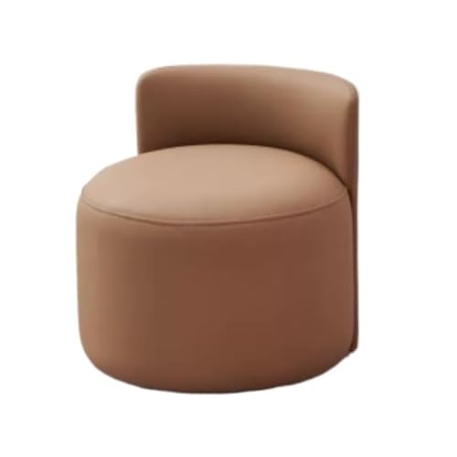 GOOPEEG Fußhocker, Sofa Hocker Rückenlehne Fußhocker Schuhbank Runder Niedriger Stuhl Dickes Polster Wechselschuhhocker(Brown) von GOOPEEG