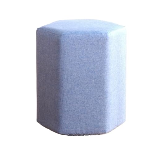GOOPEEG Fußhocker, Sofa Hocker Sechseckiger Fußhocker, Vielseitiger Niedriger Hocker for Das Wohnzimmer Wechselschuhhocker(Blue) von GOOPEEG
