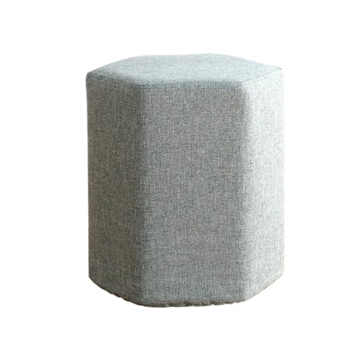 GOOPEEG Fußhocker, Sofa Hocker Sechseckiger Fußhocker, Vielseitiger Niedriger Hocker for Das Wohnzimmer Wechselschuhhocker(Grün) von GOOPEEG