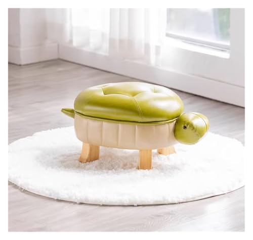 GOOPEEG Fußhocker, Sofa Hocker Sofahocker In Schildkrötenform, Gepolsterter Fußhocker Aus Holz Wechselschuhhocker(Grün) von GOOPEEG