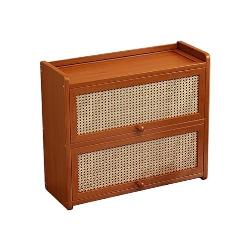 GOOPEEG Tassenhalter Stand,Küchenregal Desktop-Becher-Aufbewahrungsregal mit Schublade, Rattan-Aufbewahrungsregal Moderne Die Küche von GOOPEEG
