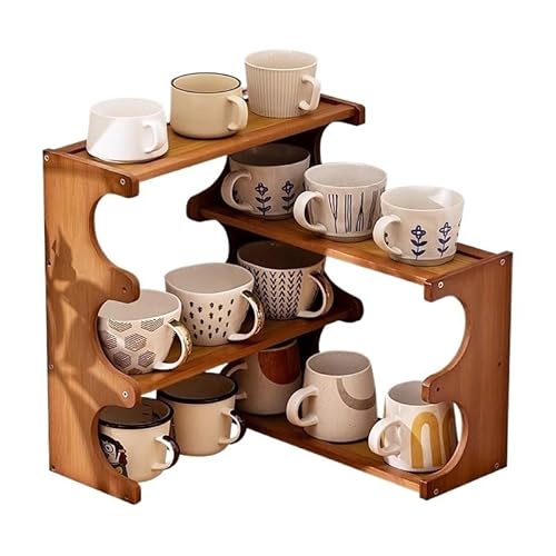 GOOPEEG Tassenhalter Stand,Küchenregal Mehrschichtiges Tassenlagerregal Desktop-Tassenregal Teeservice-Aufbewahrung Home Moderne Die Küche von GOOPEEG
