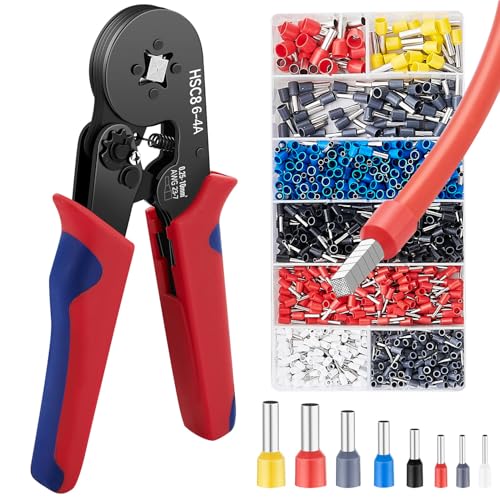GOOPOOL Crimpzange Set, Aderendhülsenzange, Crimpzangen 0,25-10mm² Aderendhülsenzange mit 1200 stück Aderendhülsen Set für Industrieller Bedarf Aderendhülsenzange Crimp Zange 10m㎡ 6-4A 23-7AWG GOOPOOL Crimpzange Set, Aderendhülsenzange, Crimpzangen 0,25-10mm² Aderendhülsenzange mit 1200 stück Aderendhülsen Set für Industrieller Bedarf Aderendhülsenzange Crimp Zange 10m㎡ 6-4A 23-7AWG von GOOPOOL