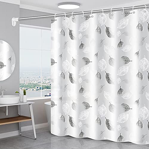 GOOPOOL Duschvorhang, Wasserdichter 180x200cm Badewanne Vorhang mit 12 Duschvorhängeringen Waschbarer Duschvorhang, Weiß von GOOPOOL