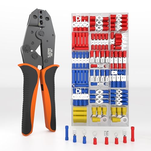 GOOPOOL Kabelschuhe Crimpzange Set, Crimpzangen Set, mit Isolierte Kabelschuhe, Kabelschuhzange für 0,5-6mm² Kabelhülsen, Krimpzange, Presszange, Elektrowerkzeug, für Kabelhülsen Crimpzange GOOPOOL Kabelschuhe Crimpzange Set, Crimpzangen Set, mit Isolierte Kabelschuhe, Kabelschuhzange für 0,5-6mm² Kabelhülsen, Krimpzange, Presszange, Elektrowerkzeug, für Kabelhülsen Crimpzange von GOOPOOL