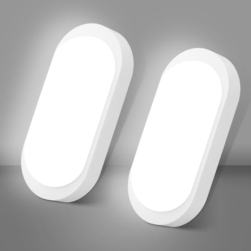 2 Stück LED Kellerlampe mit Bewegungsmelder Innen, IP65 Kellerleuchte LED Wandlampe, 12W 1200LM Deckenleuchte mit Bewegungsmelder, 4000K Feuchtraumleuchte Oval für Keller Treppe Garage Flur 2 Stück LED Kellerlampe mit Bewegungsmelder Innen, IP65 Kellerleuchte LED Wandlampe, 12W 1200LM Deckenleuchte mit Bewegungsmelder, 4000K Feuchtraumleuchte Oval für Keller Treppe Garage Flur von GOOSKI