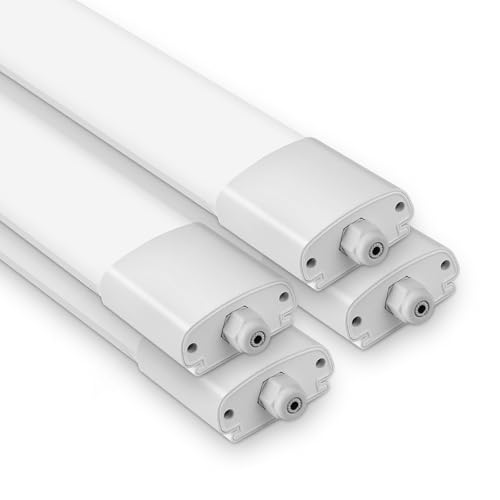 4 Stücke LED Feuchtraumleuchte 120CM mit 36W 3960LM, Deckenleuchte Feuchtraum Flach Feuchtraumlampe Wasserdicht IP65, 4000K Neutralweiß Werkstattlampe, Kellerleuchte, Wannenleuchte für Büro Garage 4 Stücke LED Feuchtraumleuchte 120CM mit 36W 3960LM, Deckenleuchte Feuchtraum Flach Feuchtraumlampe Wasserdicht IP65, 4000K Neutralweiß Werkstattlampe, Kellerleuchte, Wannenleuchte für Büro Garage von GOOSKI