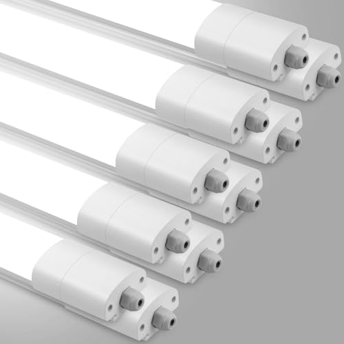 GOOSKI 10 Stücke Feuchtraumleuchte LED 60CM, 20W 2200LM Feuchtraumlampe LED Deckenleuchte Wasserfest IP65, Wannenleuchte Flach Röhre mit 4000K Neutralweiß GOOSKI 10 Stücke Feuchtraumleuchte LED 60CM, 20W 2200LM Feuchtraumlampe LED Deckenleuchte Wasserfest IP65, Wannenleuchte Flach Röhre mit 4000K Neutralweiß von GOOSKI