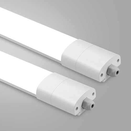 GOOSKI 2 Stücke Feuchtraumleuchte LED 60CM, 20W 2200LM Feuchtraumlampe LED Deckenleuchte Wasserfest IP65 von GOOSKI