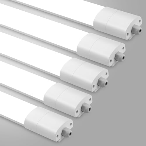 GOOSKI 5 Stücke Feuchtraumleuchte LED 60CM, 20W 2200LM Feuchtraumlampe LED Deckenleuchte Wasserfest IP65, Wannenleuchte Flach Röhre mit 4000K Neutralweiß GOOSKI 5 Stücke Feuchtraumleuchte LED 60CM, 20W 2200LM Feuchtraumlampe LED Deckenleuchte Wasserfest IP65, Wannenleuchte Flach Röhre mit 4000K Neutralweiß von GOOSKI