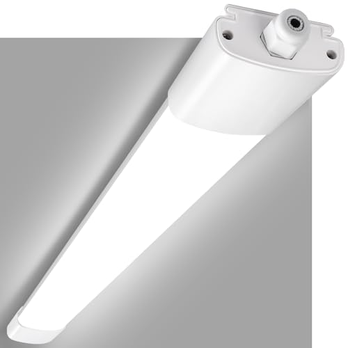LED Feuchtraumleuchte 150CM mit 45W 4950LM, Deckenleuchte Feuchtraum Flach Feuchtraumlampe Wasserdicht IP65, 4000K Neutralweiß Werkstattlampe, Kellerleuchte, Wannenleuchte für Büro Garage Lager von GOOSKI
