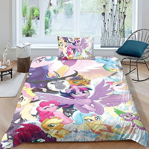 GOOSMI Mein kleines Pony 3D Bettwäsche Set Bettbezug 2 Teilig Angenehme Mikrofaser Animierte Zeichen Bettbezüge Betten Set Mit Reißverschluss Und Kissenbezüge Für Mädchen Junge Single(135x200cm) GOOSMI Mein kleines Pony 3D Bettwäsche Set Bettbezug 2 Teilig Angenehme Mikrofaser Animierte Zeichen Bettbezüge Betten Set Mit Reißverschluss Und Kissenbezüge Für Mädchen Junge Single(135x200cm) von GOOSMI