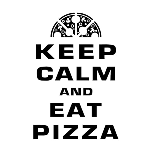 Gravur-Aufkleber Bleib ruhig und iss Pizza Phrase Italien Restaurant 48x71.2cm Verschiedene Größenoptionen Schwarz Gravur-Aufkleber Bleib ruhig und iss Pizza Phrase Italien Restaurant 48x71.2cm Verschiedene Größenoptionen Schwarz von GOOZAN