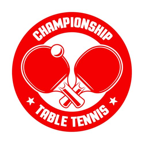 Meisterschaft Tischtennis Schläger Spiel Sport Club Wandaufkleber PVC 72x72cm Individuelle Anpassung RoseRed von GOOZAN