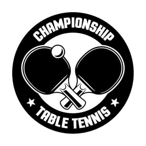 Meisterschaft Tischtennis Schläger Spiel Sport Club Wandaufkleber PVC 72x72cm Mehrere Farbauswahl Schwarz von GOOZAN