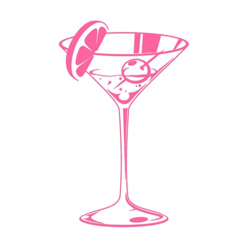 Schriftzug-Aufkleber Bar Cocktail Martini Getränk Strandbar Alkohol 32x50.8cm Kunstdekoration Rosa von GOOZAN