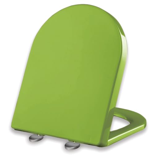toilettensitz d form D-förmiger Badezimmersitz mit langsamer Schließfunktion und verstellbaren Scharnieren, verdicktes PP-Material, rot(Green) von GOOZHI