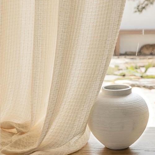 GOPEO Halbschattierende Tüllvorhänge für Balkon, raumhohe Fenstervorhänge, Wohnzimmervorhänge, Heimschlafzimmer-Isoliervorhänge von GOPEO