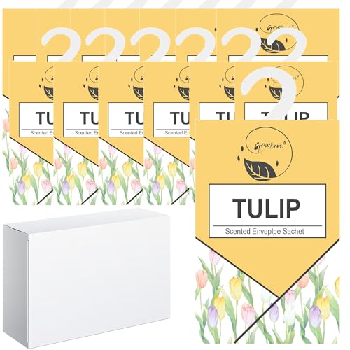 14pcs Wäscheduft Schrank Duftsäckchen Kleiderschrank Dufterfrischer, Duftbeutel Kleiderschrank Duft Hanging Beutel, Schrankdeo Natürlichen Geruch Sachet, Duftsachet, Schrankduft Frische (14Tulpen) von GOPERFUMME