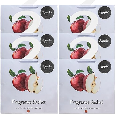 6pcs Wäscheduft Schrank Duftsäckchen Kleiderschrank Dufterfrischer, Duftbeutel Kleiderschrank Duft Hanging Beutel, Schrankdeo Natürlichen Geruch Sachet, Duftsachet, Schrankduft Frische (Apfel) von GOPERFUMME