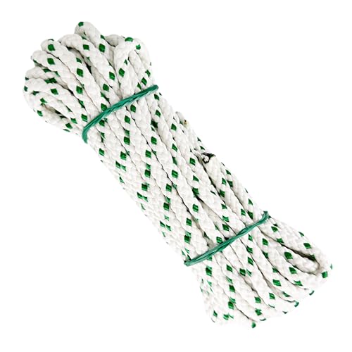 Seil Matte Polyestergarn, 6MM * 10M, für Heimwerken, Markisen, Camping, Banner. Weiß mit Grün Seil Matte Polyestergarn, 6MM * 10M, für Heimwerken, Markisen, Camping, Banner. Weiß mit Grün von GOPEU