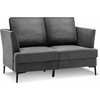 2-Sitzer Sofa, Doppelsofa mit Abnehmbaren Kissen, Ergonomischen Armlehnen & Metallbeine mit rutschfesten Füßen, Minimalistisches Design für von GOPLUS